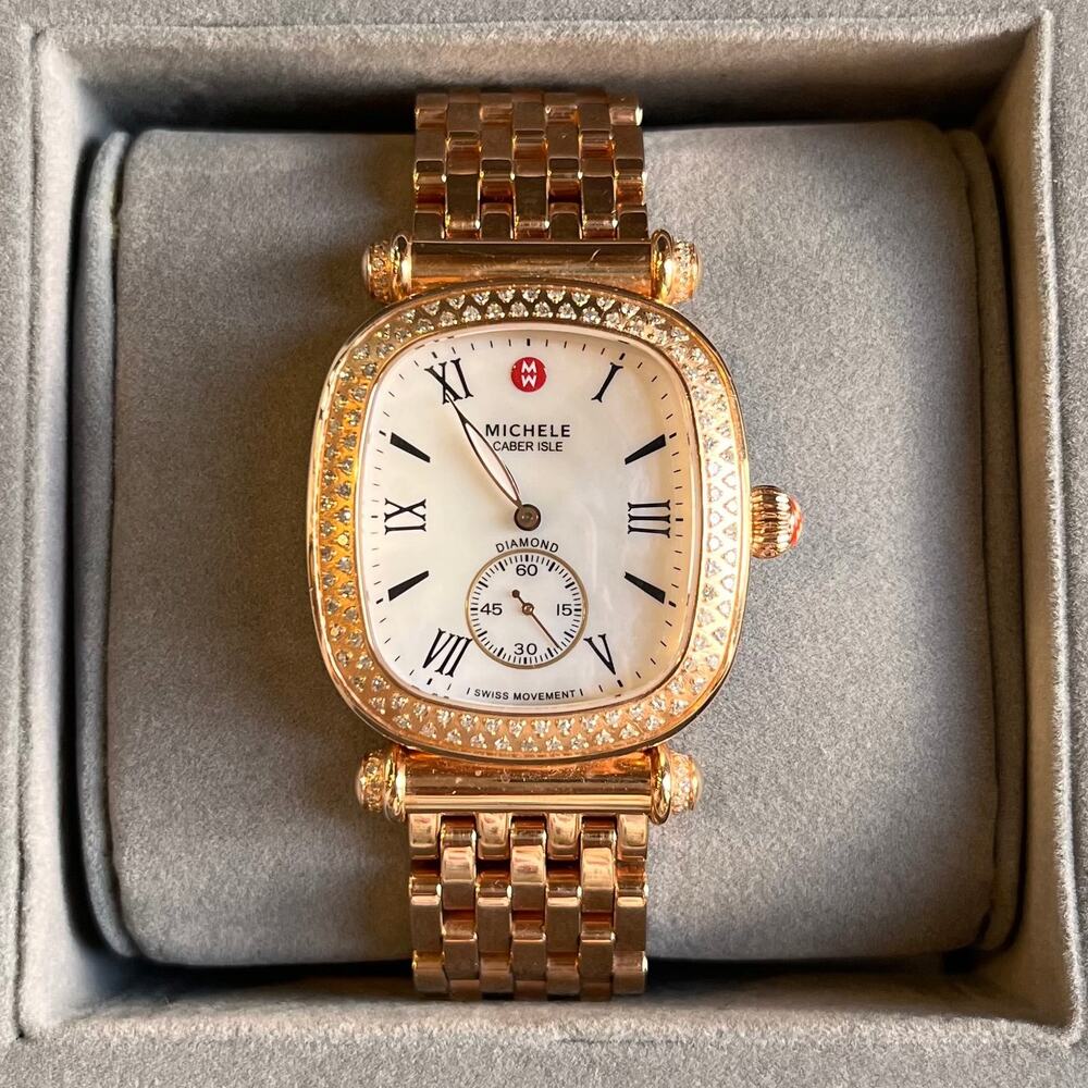 MICHELE Bronze/Diamonds Stainless Steel Watch - Picture 9 of 9
